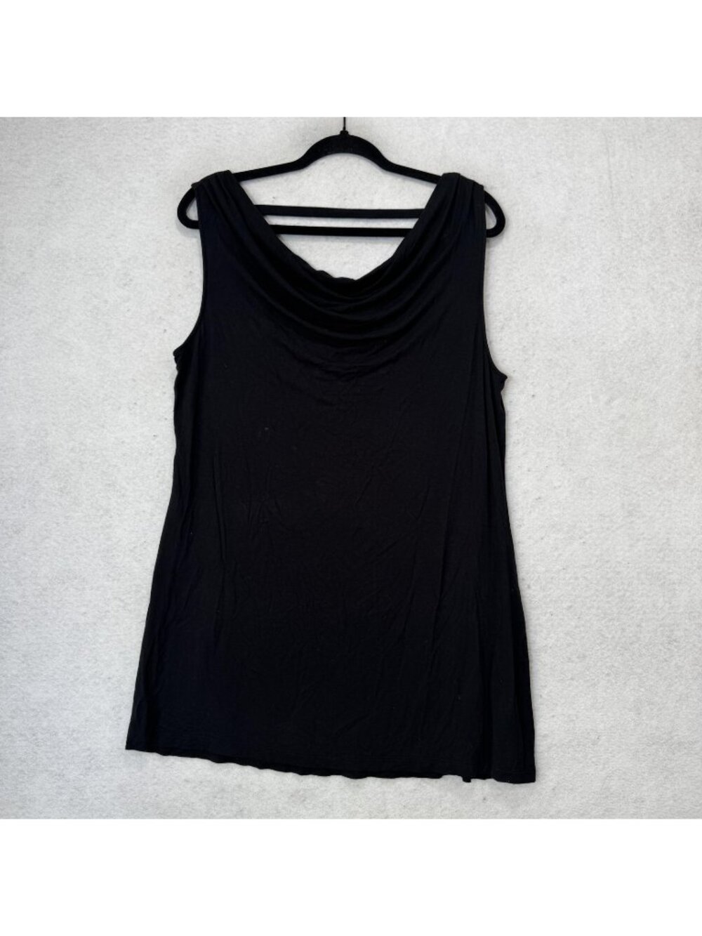 Soma Tank Top Womens Large Black Cowl Neck Sleeveless Tunic Stretch Jersey